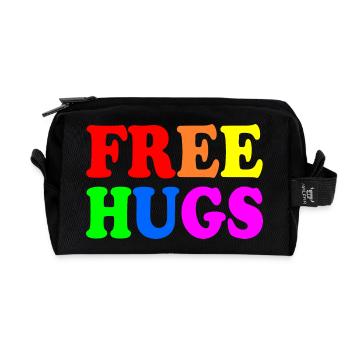 Free hugs - Recycled Toiletry Zip Bag - black - Front