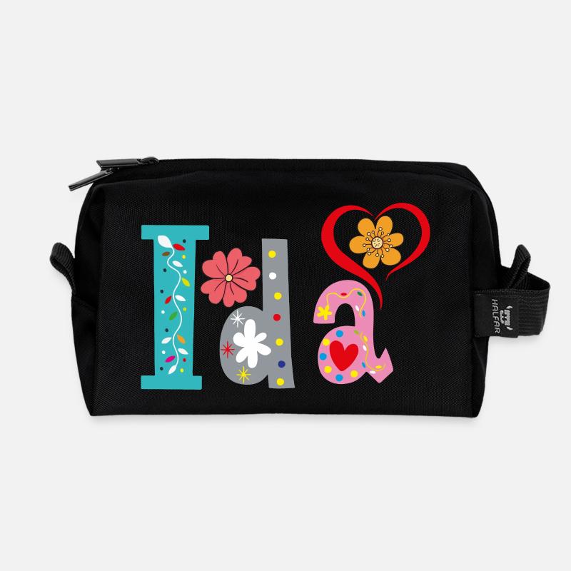 Personalisierter Ida-Name - Recycelte Kulturtasche - Schwarz