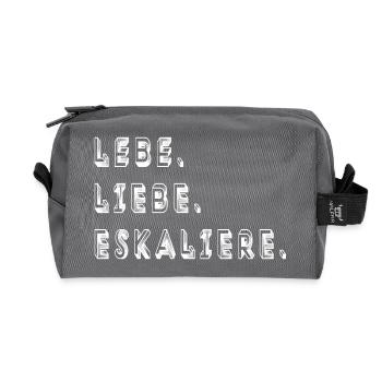 lebe liebe eskaliere fun potschertes lebn party - Recycelte Kulturtasche - Anthrazit - Vorne