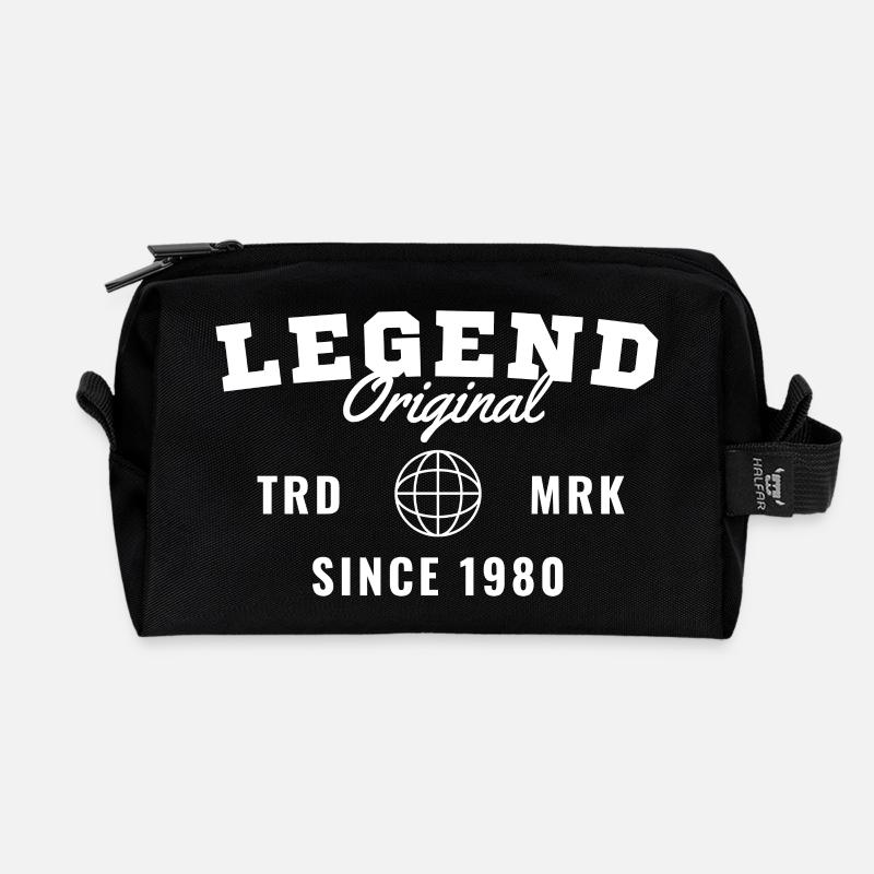 Birth Year Legend Since 1980 - Recycled Toiletry Zip Bag - black