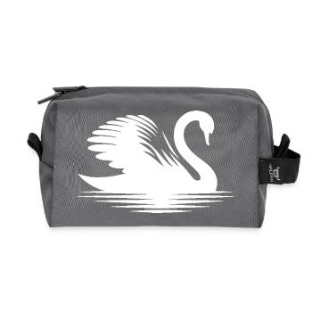 fier élégant cygne silhouette portrait - Trousse de toilette en tissu recyclé - anthracite - Devant