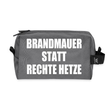 brandmauer statt rechte hetze - Recycelte Kulturtasche - Anthrazit - Vorne