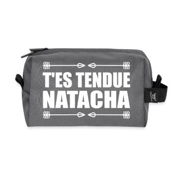 T'es tendue natacha réplique film culte humour - Trousse de toilette en tissu recyclé - anthracite - Devant