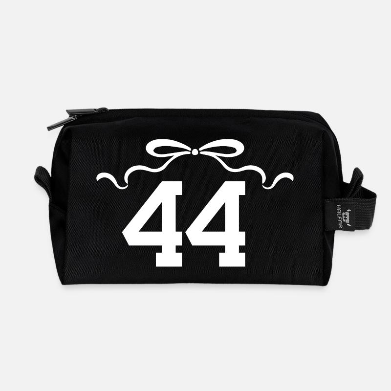 Nummer 44 Knoten - 44. Jahrestag - Recycelte Kulturtasche - Schwarz