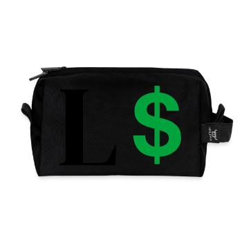 Letter l dollar - Recycled Toiletry Zip Bag - black - Front