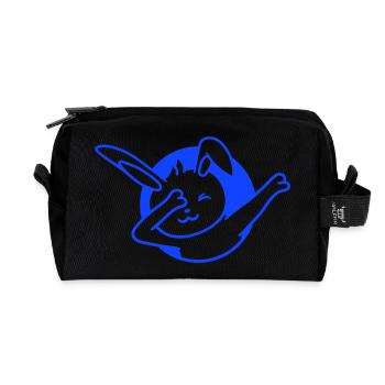 Lapin Dabbing Dab Danse Pose Trou Danse Fête Fun - Trousse de toilette en tissu recyclé - noir - Devant
