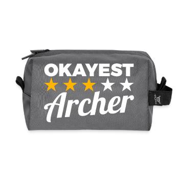 Average archer - Recycled Toiletry Zip Bag - anthracite - Front