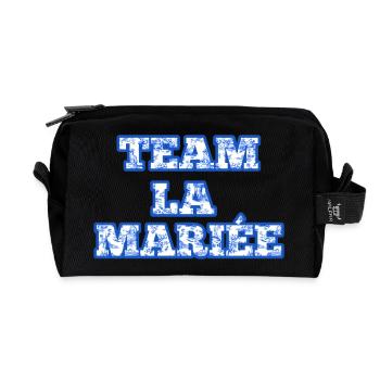 Blue Chinoiserie Bridal Team - Recycled Toiletry Zip Bag - black - Front
