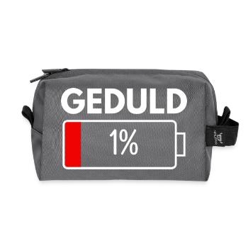 Patience 1% Funny Sayings Sarcasm Irony  - Recycelte Kulturtasche - Anthrazit - Vorne