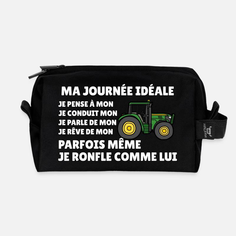 Traktor, Bauernhumor, bäuerliche Leidenschaft - Recycelte Kulturtasche - Schwarz