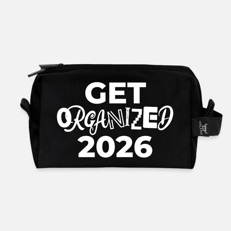Get organized | gute Vorsätze 2026 - Recycelte Kulturtasche - Schwarz