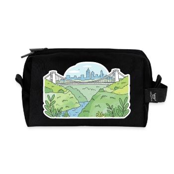 Bristol Clifton Hängebrücke Skyline-Kunst - Recycelte Kulturtasche - Schwarz - Vorne