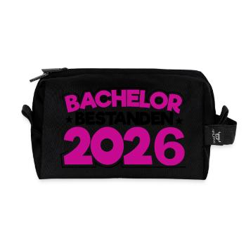 Bachelor 2026 Abschluss Promotion Sponsion - Recycelte Kulturtasche - Schwarz - Vorne