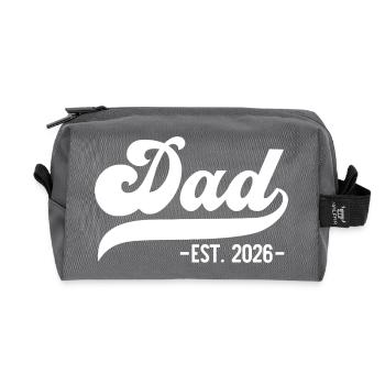 Dad EST. 2026 – Perfekt für neue Papas - Recycelte Kulturtasche - Anthrazit - Vorne