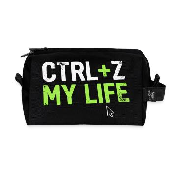 Developer Fun Shirt, CTRL + Z My Life  - Recycelte Kulturtasche - Schwarz - Vorne