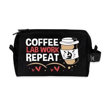 Laboratory Biology Chemistry Microscope Laboratory - Recycled Toiletry Zip Bag - black - Front
