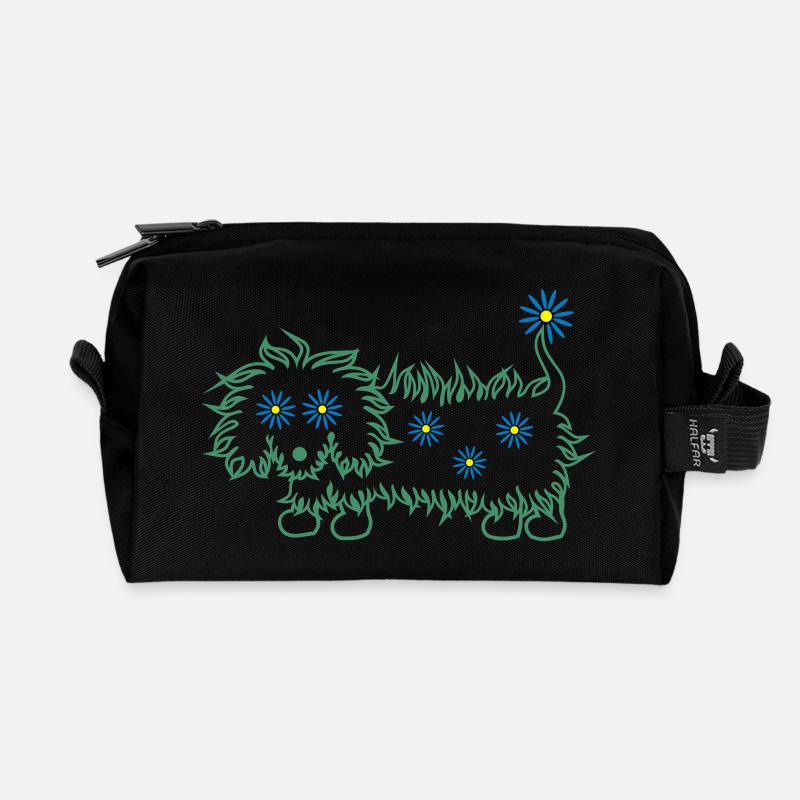 grasdackel 3col - Recycelte Kulturtasche - Schwarz