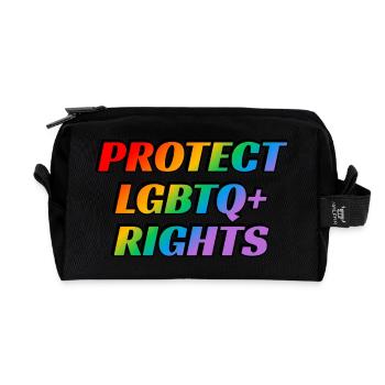 Protéger les droits LGBTQ - Trousse de toilette en tissu recyclé - noir - Devant