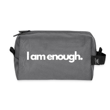 I am enough 63 - Recycelte Kulturtasche - Anthrazit - Vorne