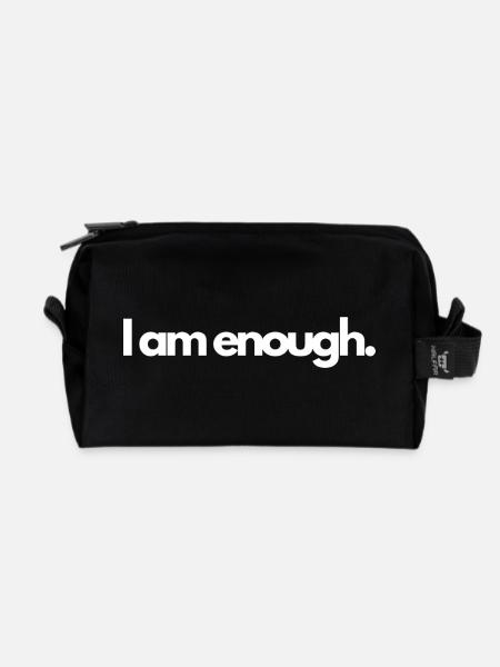 I am enough 63 - Recycelte Kulturtasche - Schwarz