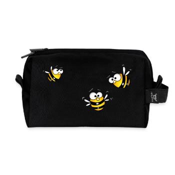 bienen gruppe - Recycelte Kulturtasche - Schwarz - Vorne