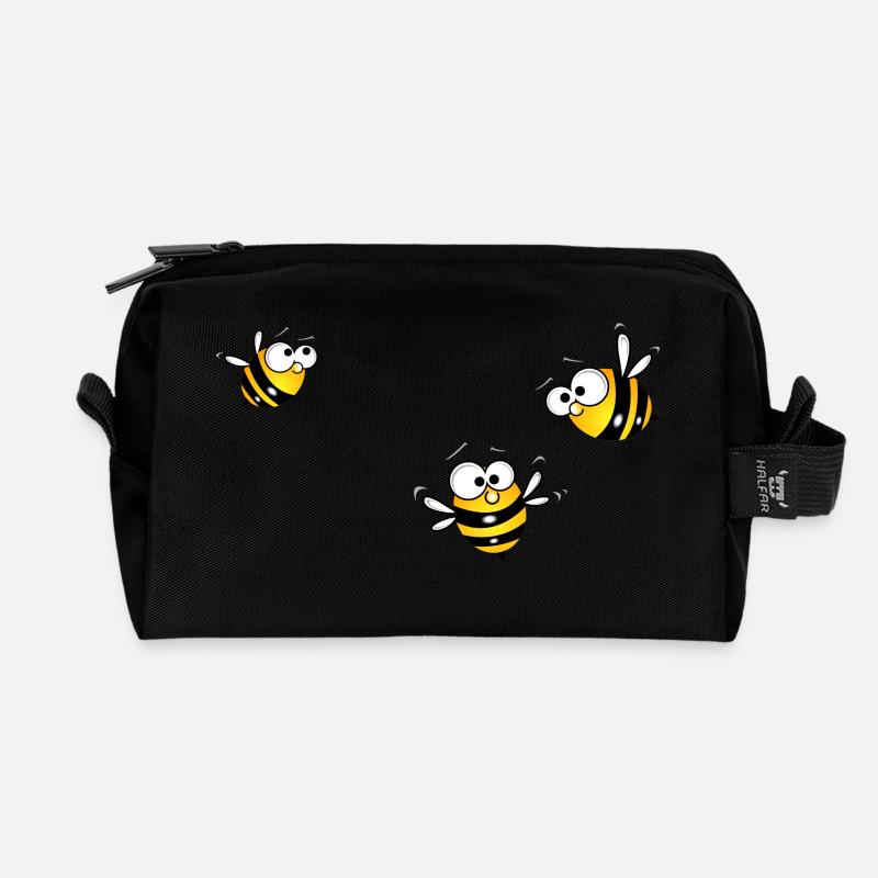bienen gruppe - Recycelte Kulturtasche - Schwarz