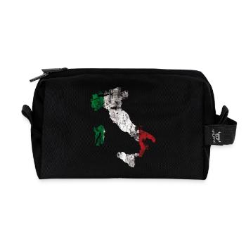 Italien, Mode, Grunge - Recycelte Kulturtasche - Schwarz - Vorne