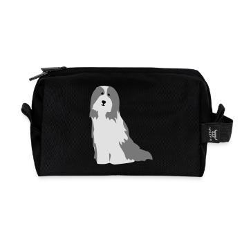 Bearded Collie - Trousse de toilette en tissu recyclé - noir - Devant