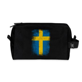Schweden-Flagge Proud Swedish Vintage Distressed Hemd - Recycelte Kulturtasche - Schwarz - Vorne