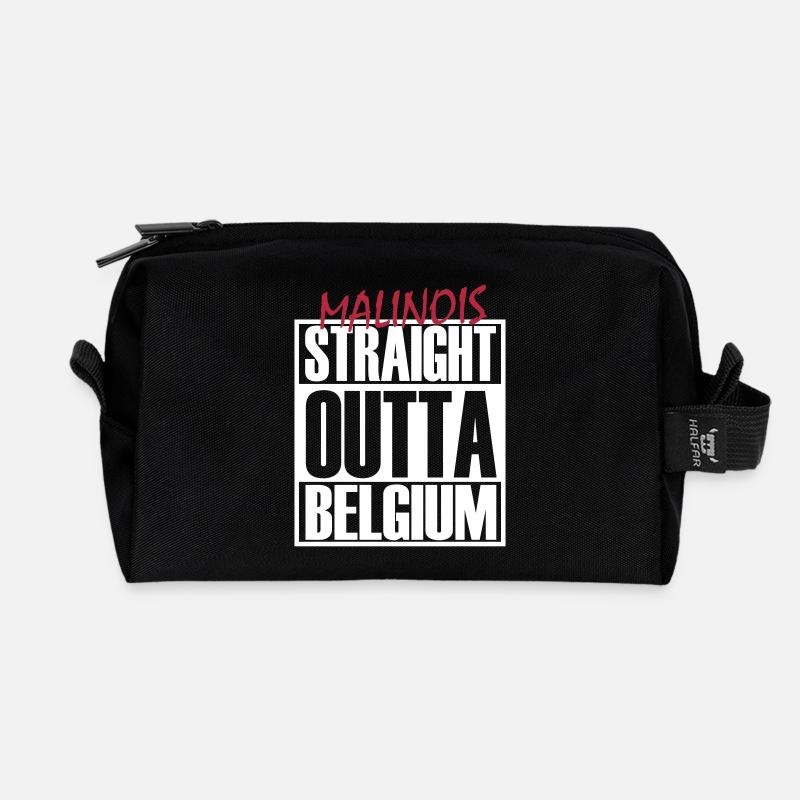 Straight Outta Belgium - Recycelte Kulturtasche - Schwarz
