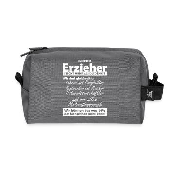 Erzieher - Recycelte Kulturtasche - Anthrazit - Vorne