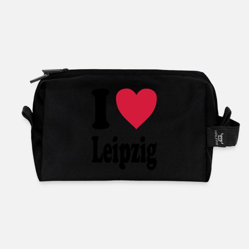 J'adore Leipzig - Trousse de toilette en tissu recyclé - noir