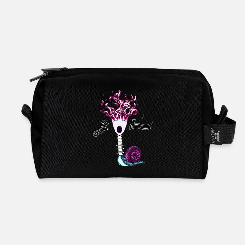 Flame songs backbone-snail - Recycled Toiletry Zip Bag - black