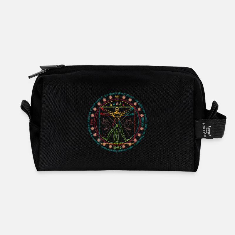 Vitruvian Cosmo Wise Man - Recycelte Kulturtasche - Schwarz