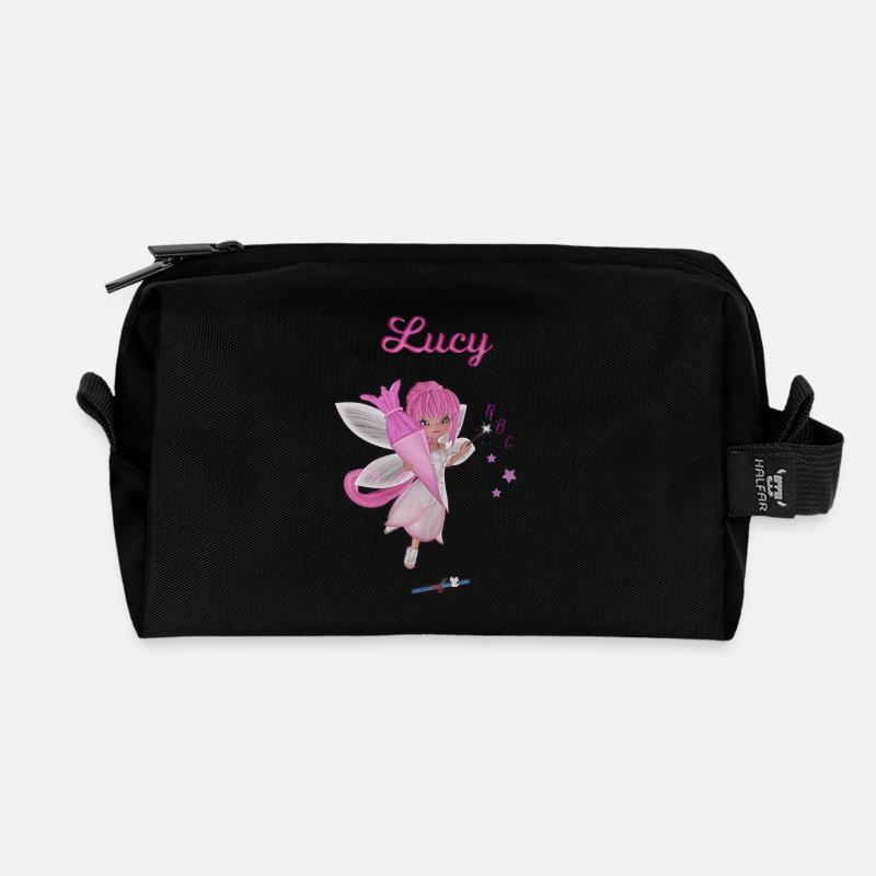 Einschulung Lucy - Recycelte Kulturtasche - Schwarz