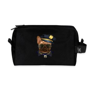 French Bulldog - Recycelte Kulturtasche - Schwarz - Vorne