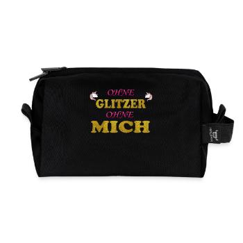 Ohne Glitzer ohne mich Unicorn - Recycelte Kulturtasche - Schwarz - Vorne