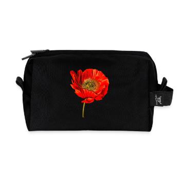 Mohn Blume - Recycelte Kulturtasche - Schwarz - Vorne