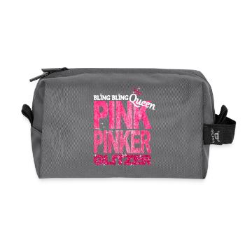 Bling Queen Pink Glitzer Prinzessin Geburtstag - Recycelte Kulturtasche - Anthrazit - Vorne