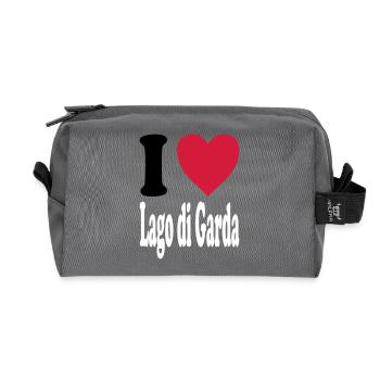 J'adore Lago di Garda (toutes les couleurs!) - Trousse de toilette en tissu recyclé - anthracite - Devant