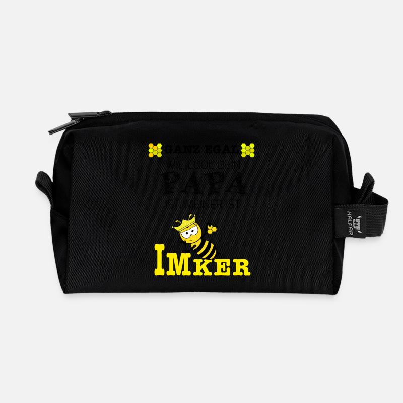 T-Shirt Geschenk - cooler Papa Imker - Recycelte Kulturtasche - Schwarz