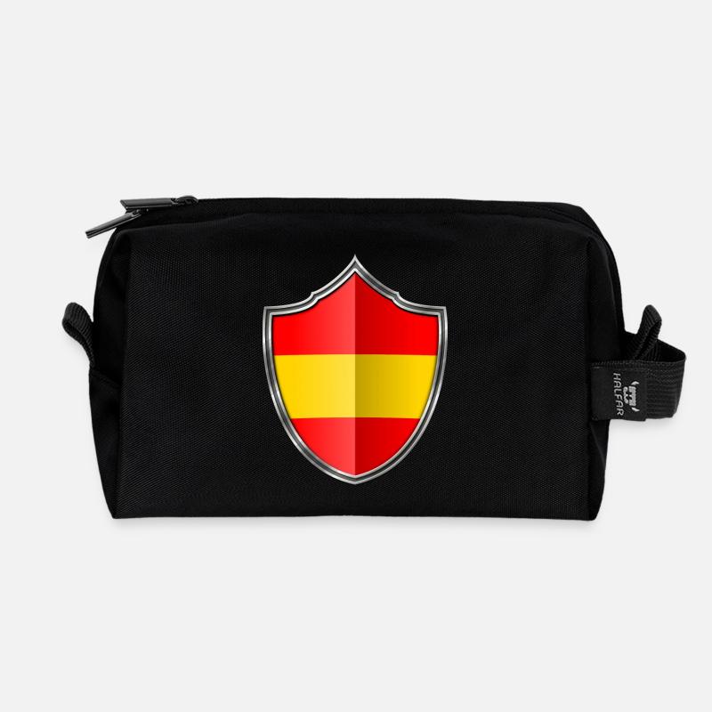 Spanien Flagge Wappen Silber 015 - Recycelte Kulturtasche - Schwarz