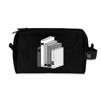 books reader reading buecher lesen lernen63 - Recycelte Kulturtasche - Schwarz - Vorne