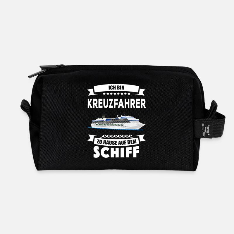 Kreuzfahrer Kreuzfahrt Kreuzfahrtschiff Geschenk - Recycelte Kulturtasche - Schwarz