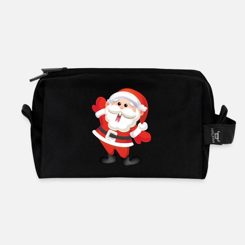 lustige Weihnachts - Recycelte Kulturtasche - Schwarz