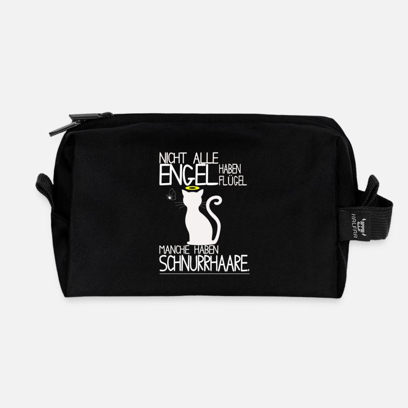 Katzen Shirt - Engel Schnurrhaare - Recycelte Kulturtasche - Schwarz