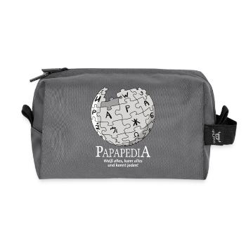 Papapedia wikpedia Father's Day Dad Dad Gift New - Recycled Toiletry Zip Bag - anthracite - Front