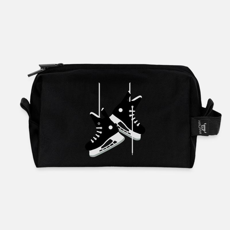 Eishockey Schlittschuhe - Recycelte Kulturtasche - Schwarz