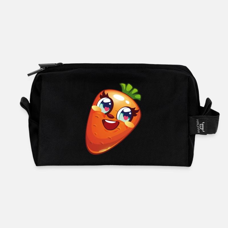 Süße Karotte - Recycelte Kulturtasche - Schwarz