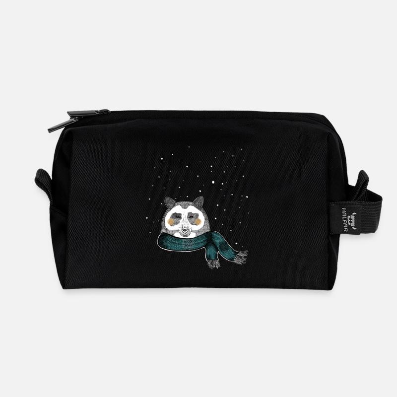 Winter Bär - Recycelte Kulturtasche - Schwarz